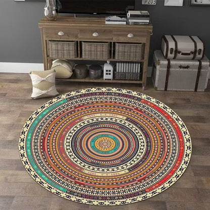 Vintage-inspirierter runder Teppich