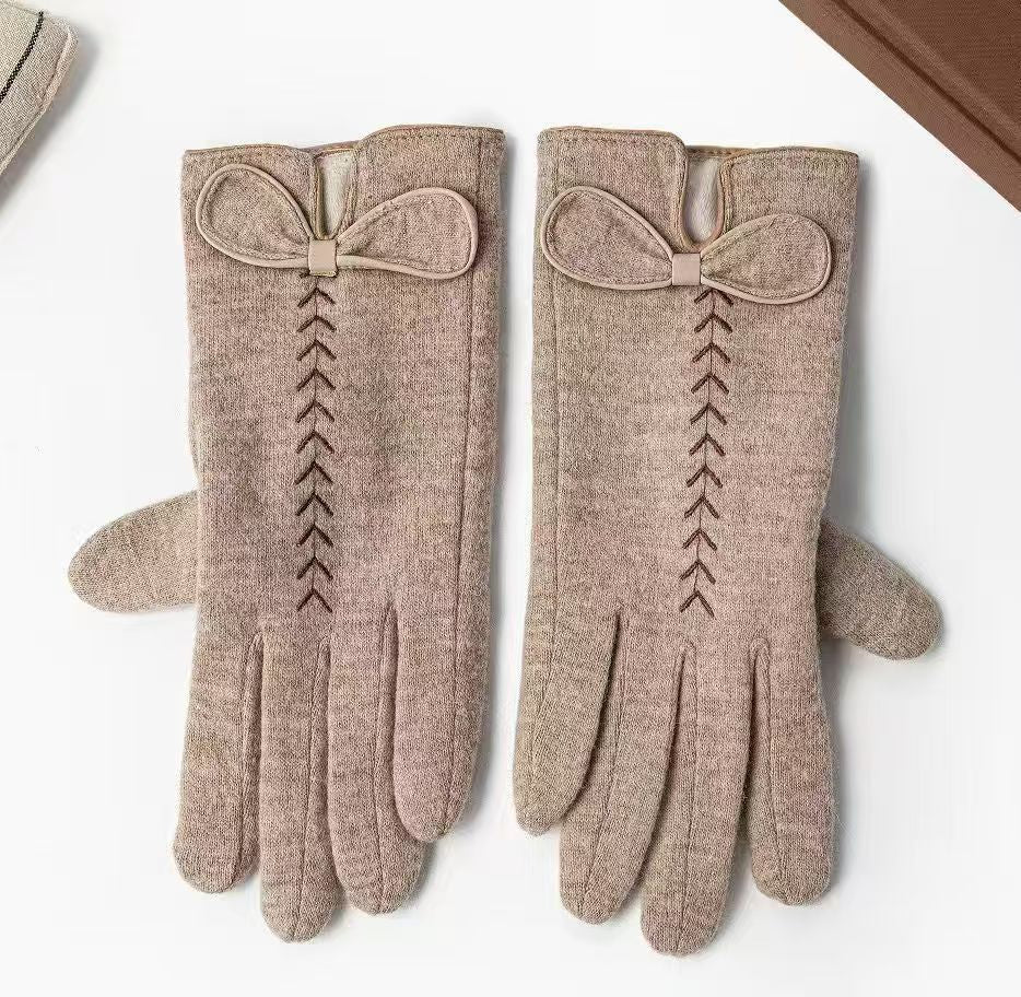Elegante Bow-verzierte Touchscreen-Handschuhe Brehn