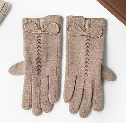 Elegante Bow-verzierte Touchscreen-Handschuhe Brehn