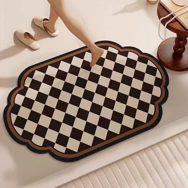 Stylische Schachbrett-Bodenmatte
