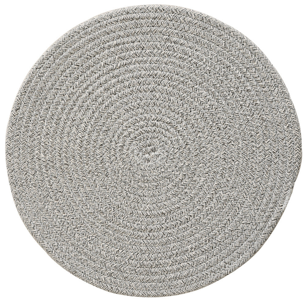 Geflochtenes rundes Tischset aus Baumwollseil und Seegras mit Spiralstruktur Brehn