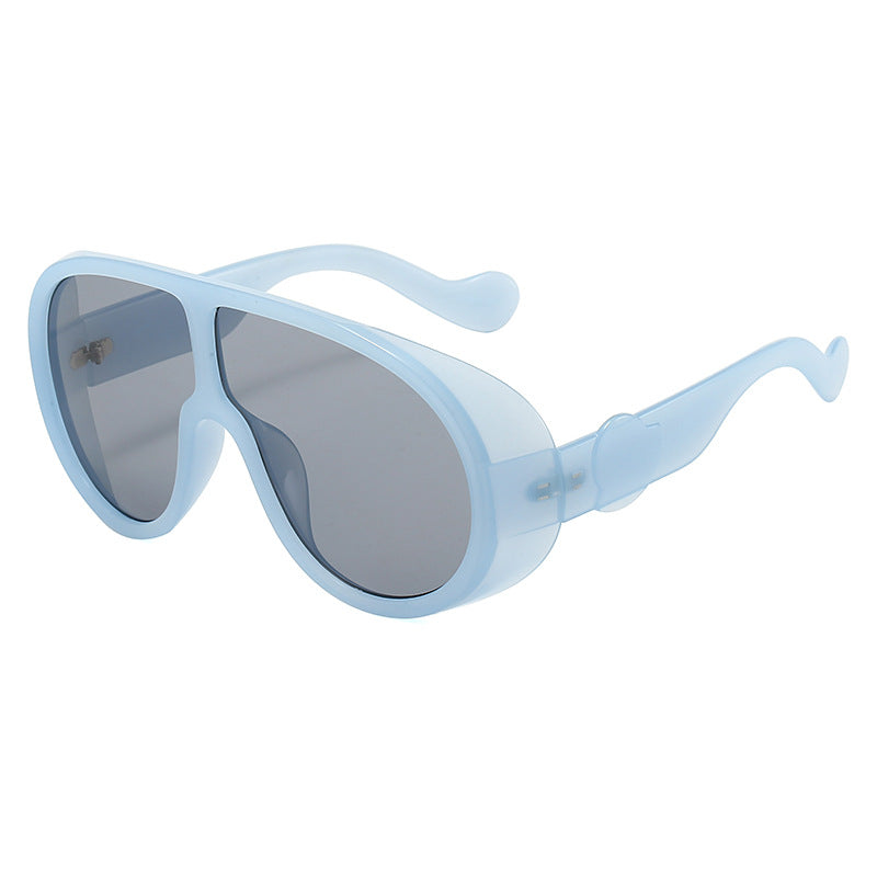 Damen extravagante Sonnenbrille mit stylishem transparenten Rahmen Brehn