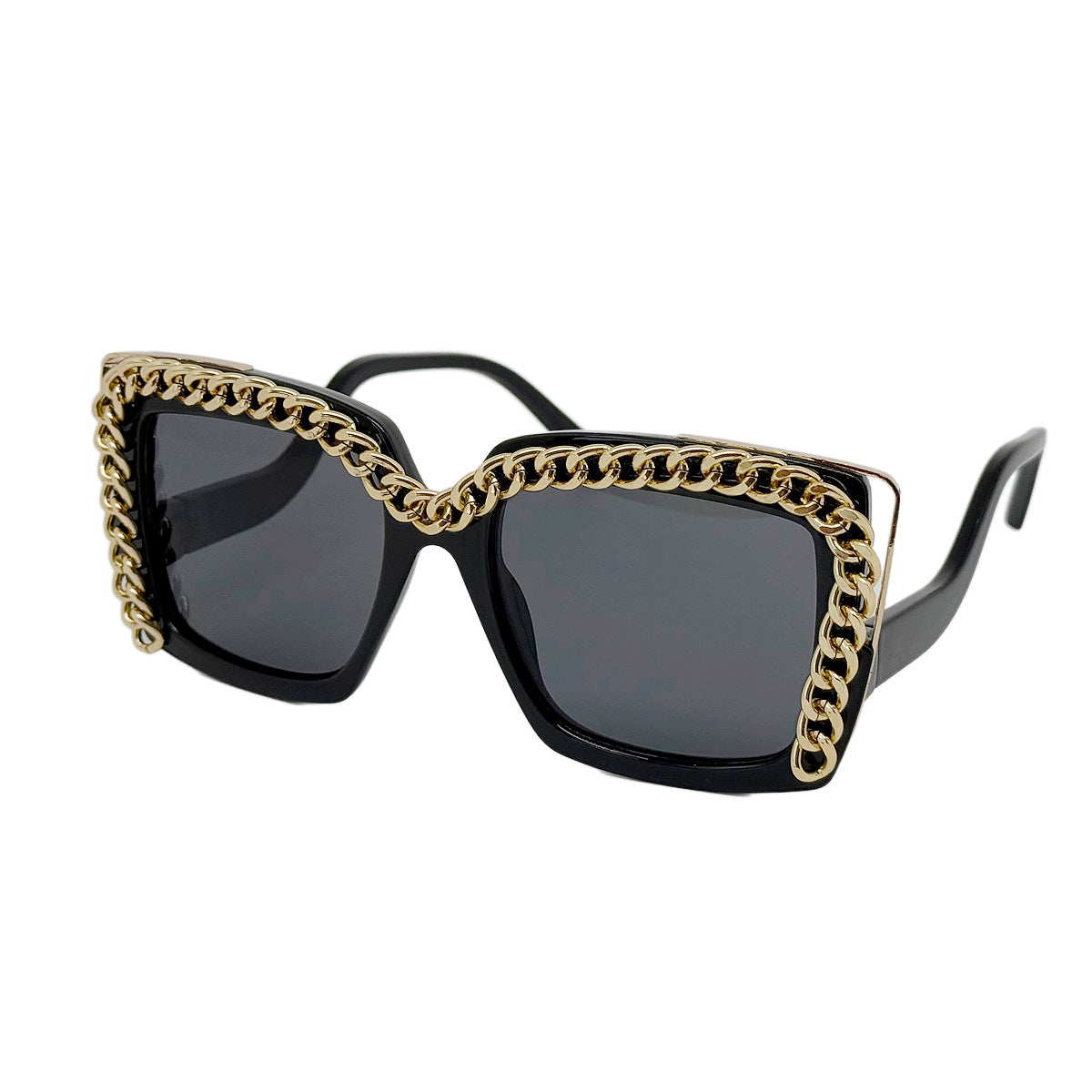 Damen modische oversized Sonnenbrille mit Kettenrahmen Brehn