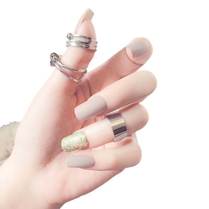 Elegantes mattes Press-On-Nagelset