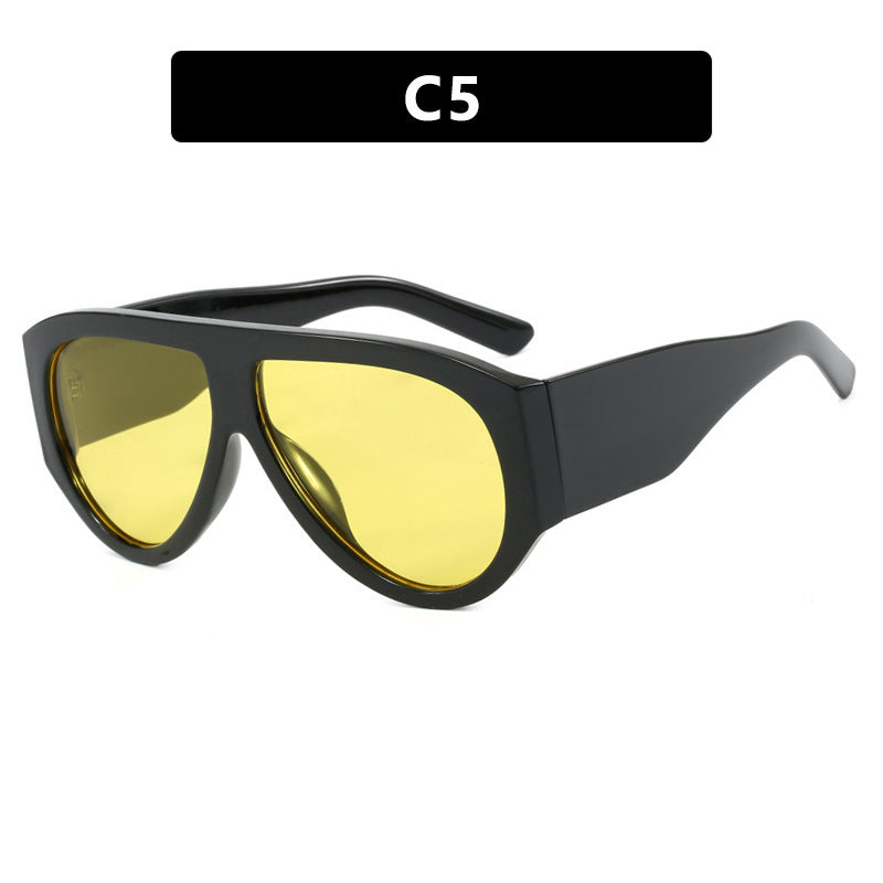 Damen extravagante Oversized-Sonnenbrille mit abgeschrägtem Rahmen Brehn
