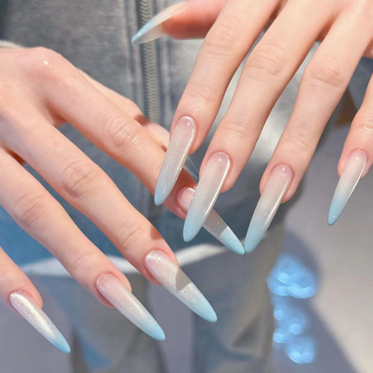 Lange Gradient Acrylnagelverlängerungen