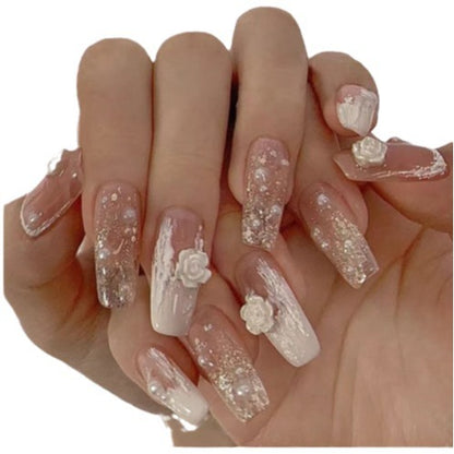 Elegante Blumen Press-On Nagelverlängerungen