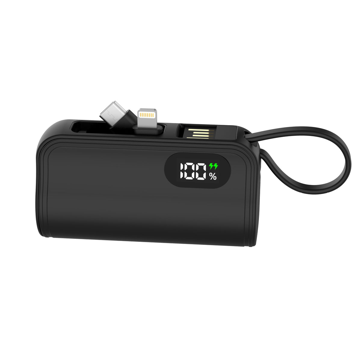 Kompakte Powerbank mit Integriertem Ladekabel und Schnellladefunktion Brehn