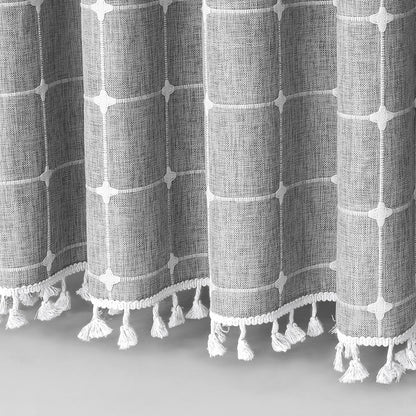 Texturiertes Gitterdesign Fenstervorhang Brehn