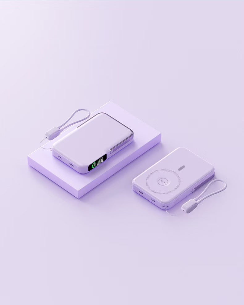 Powerbank mit Integrierter Kabelloser Ladefunktion und Lcd-Display Brehn