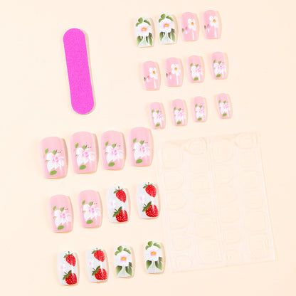 Erdbeer Blumen Nagelkunst Set Brehn