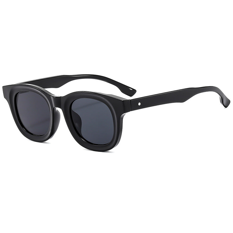 Damen Runde Sonnenbrille mit stylishen, breiten Kunststoff-Rahmen Brehn