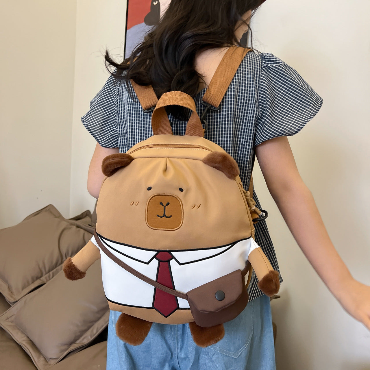 Plüsch-Rucksack mit Lustigem Bärenmotiv Brehn
