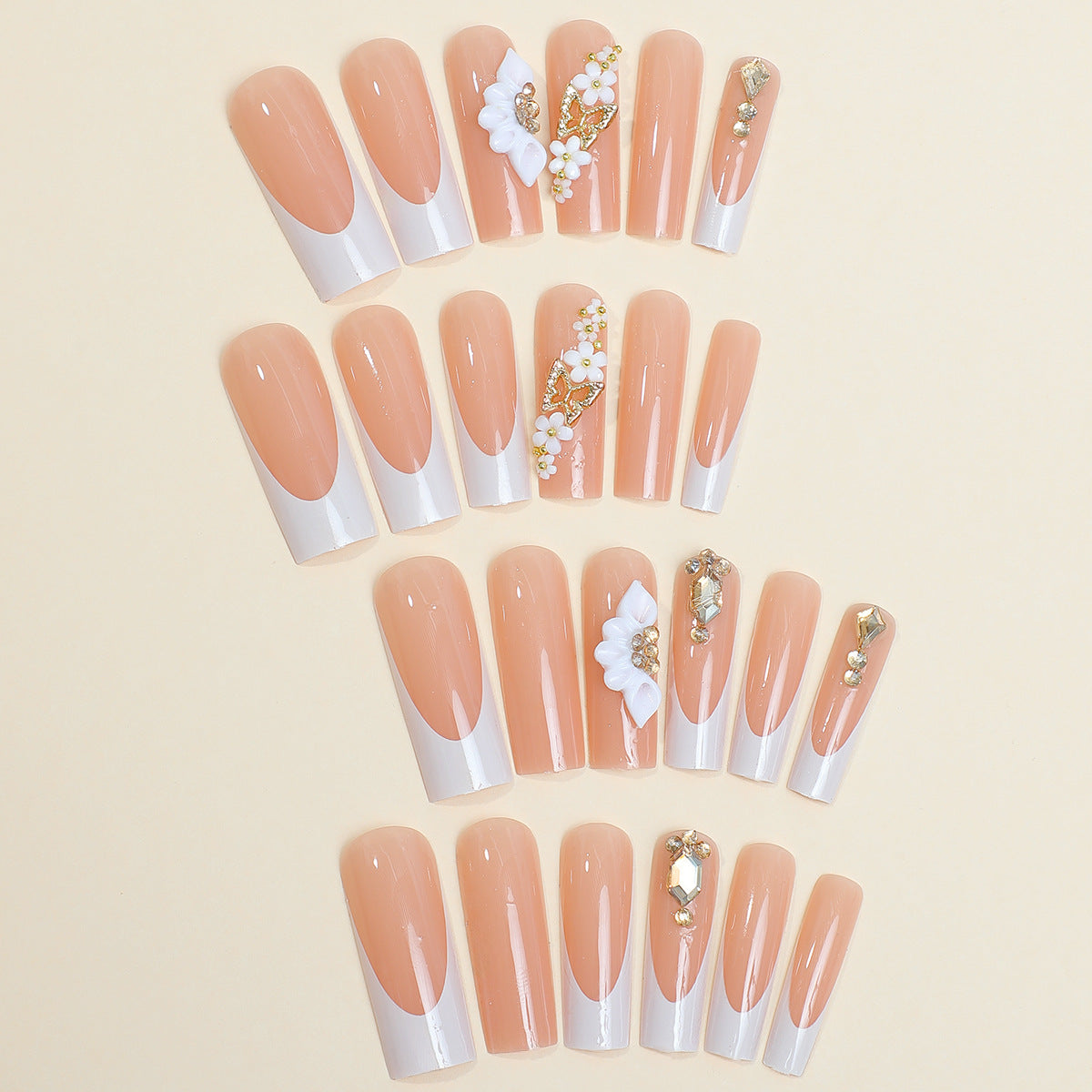 Elegantes dekoratives Press-On-Nagelkunst-Set Brehn