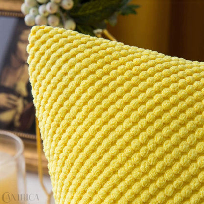 Quadratischer dekorativer Kissenbezug mit handtuftetem Pompon‑Tufting und weichem Baumwollmix Brehn