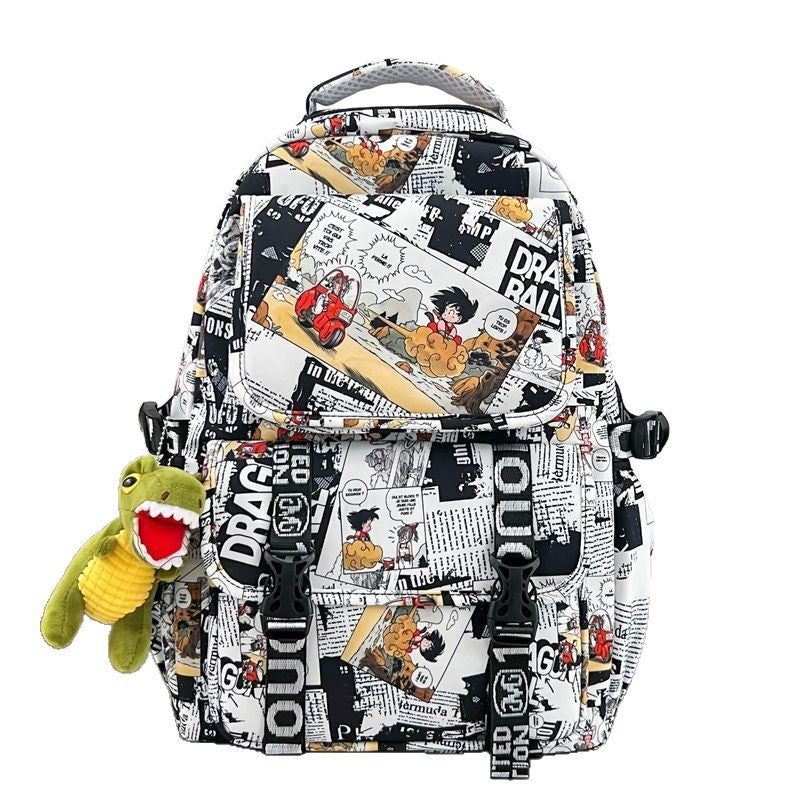 Rucksack Im Comic-Design mit Weichem Plüschanhänger Brehn