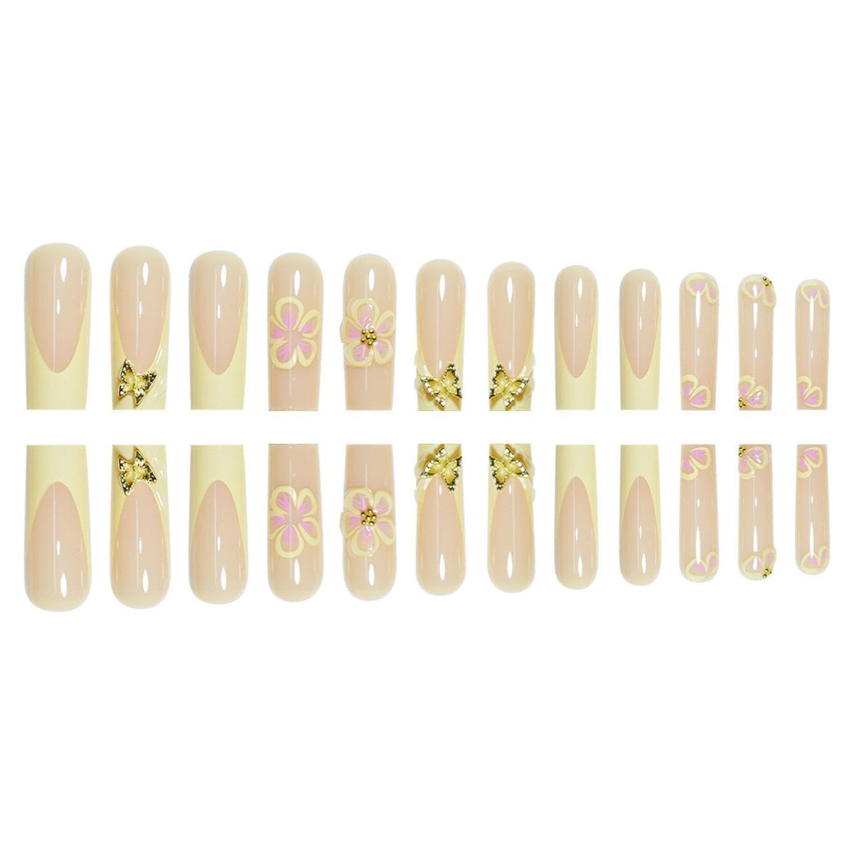 Künstlerische florale Acryl-Presse-Nagelverlängerungen Brehn