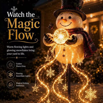 Dekorative Schneemannfigur mit LED-Lichtern Brehn