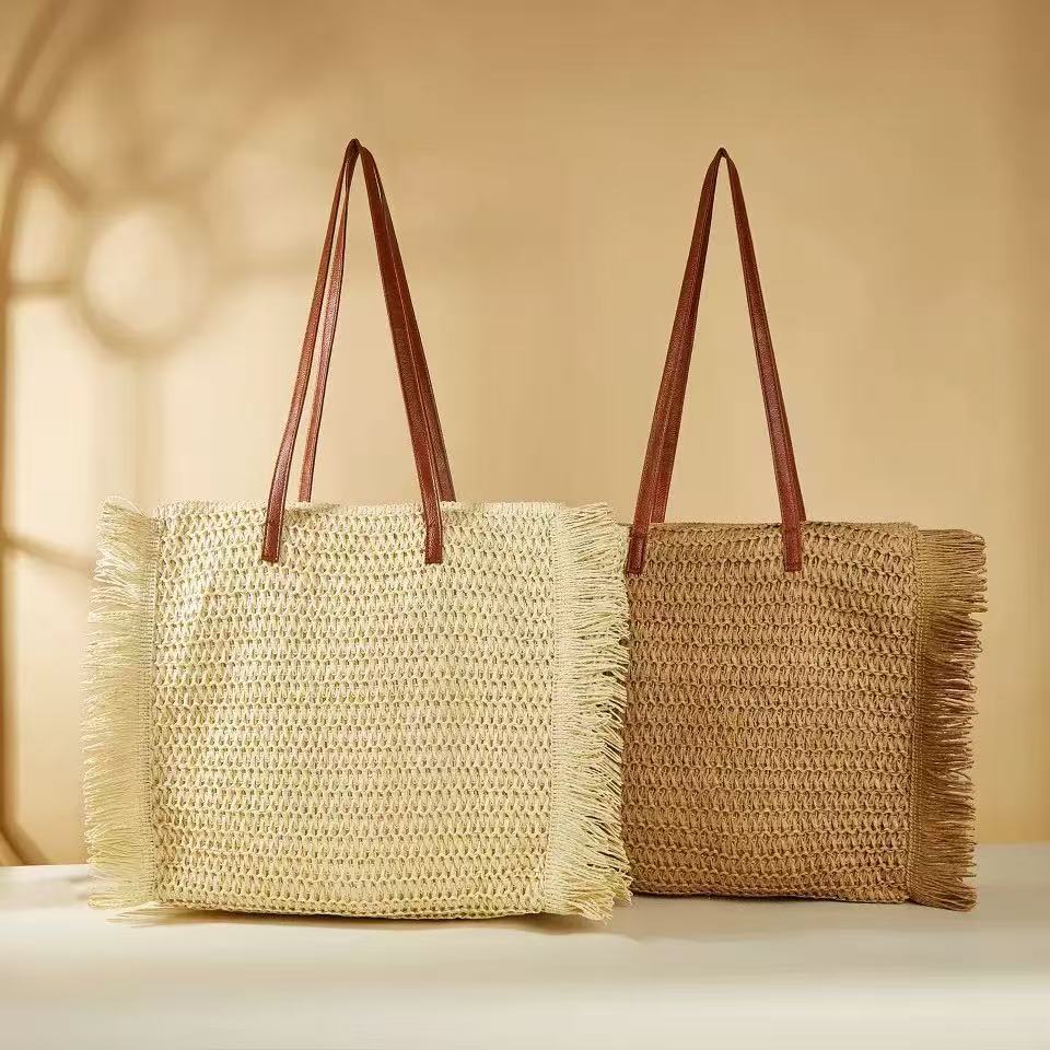 Elegante Raffia Einkaufstasche Brehn