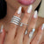 Elegantes Rhinestone-Ring-Set Brehn