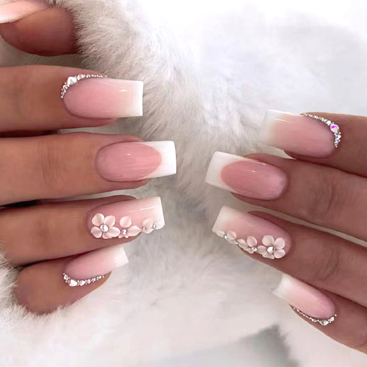 Deluxe Floral Acryl Press-On Nageltipps Brehn