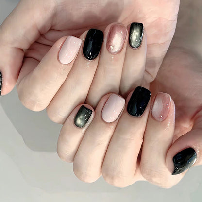 Stylisches Press-On Nagel-Set mit eleganten Glitzerakzenten Brehn