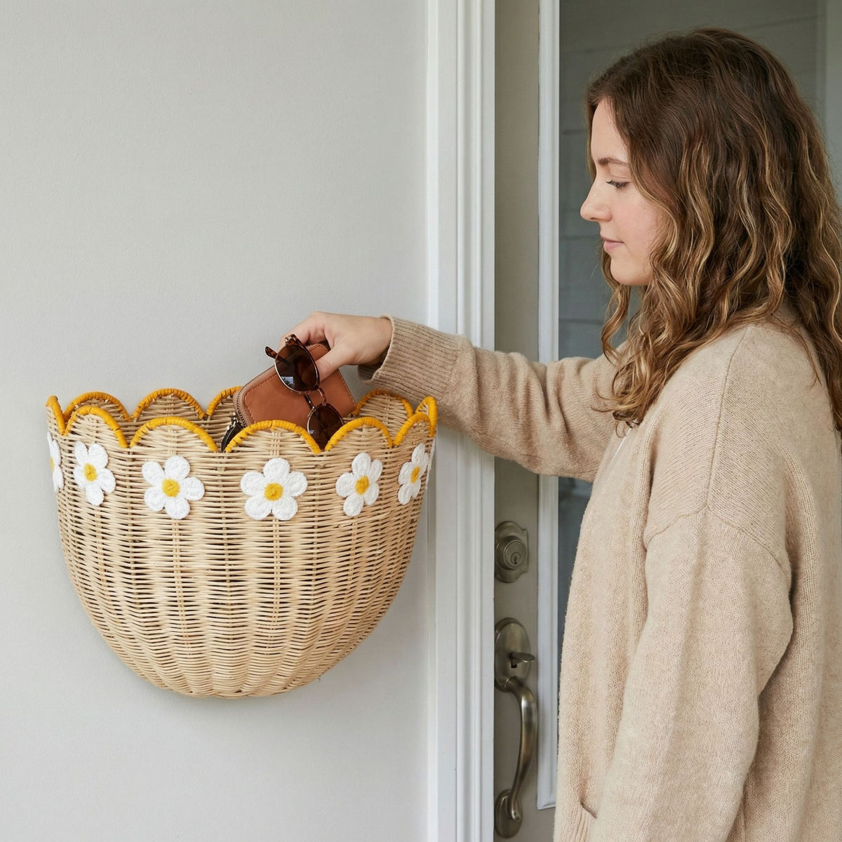 Wandkorb mit Blumenmuster Brehn