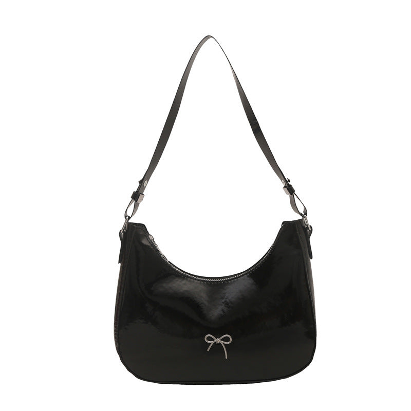 Premium Glänzende Kunstleder Hobo Tasche Brehn