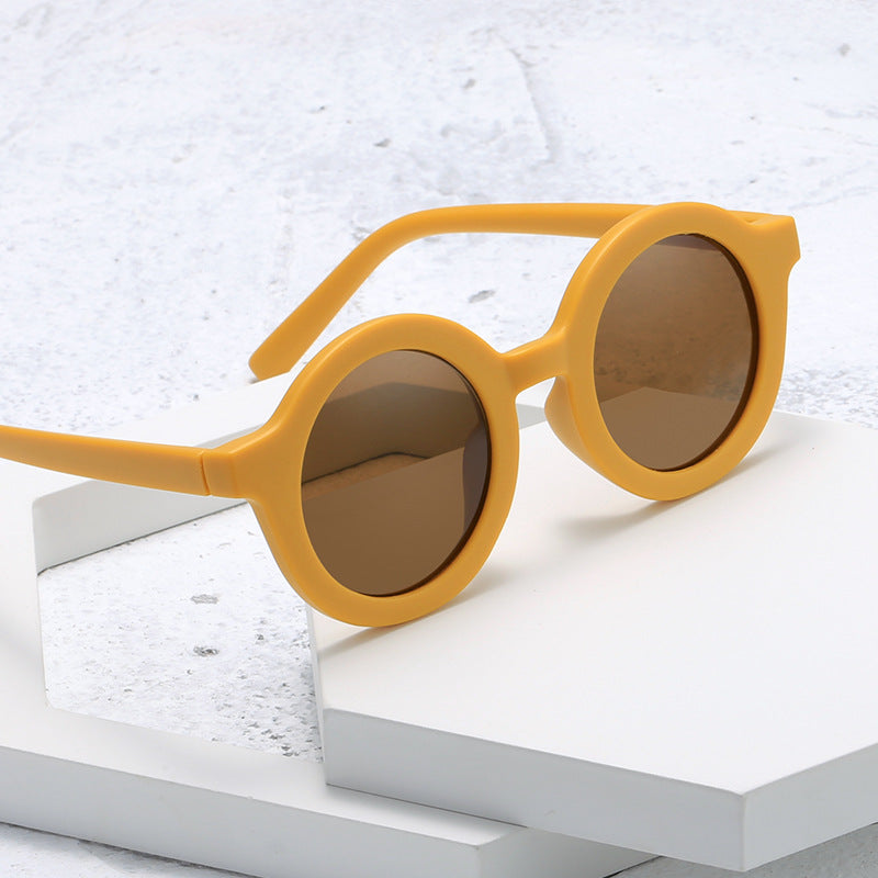 Damen stylische runde Sonnenbrille mit modernem Kunststoffrahmen Brehn