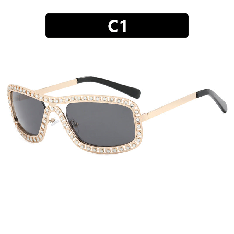Damen modische Sonnenbrille mit funkelndem Rahmen Brehn