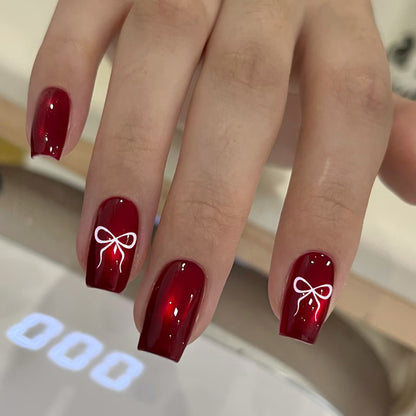 Glänzendes Schleifenakzent-Nagelkunstset Brehn