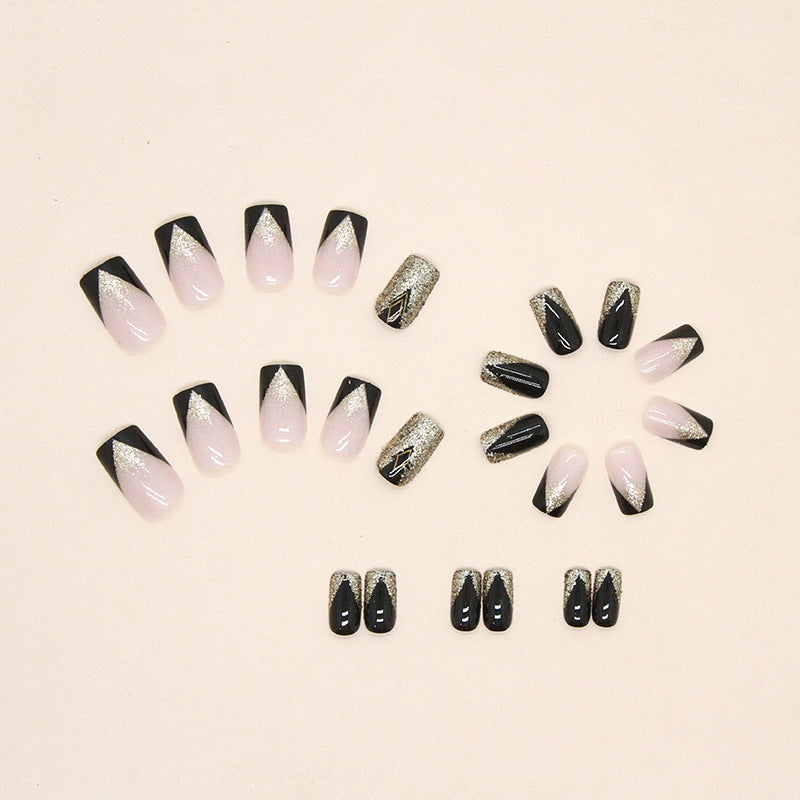 Glamouröse Press-On Nagelset mit Glitzer und künstlerischem Design Brehn