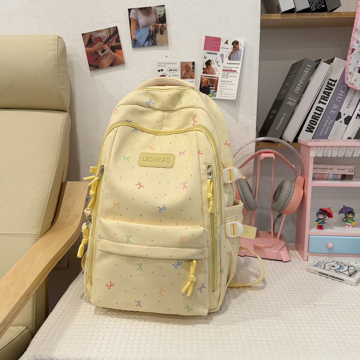 Stylischer Schulrucksack mit lustigen gemusterten Akzenten Brehn