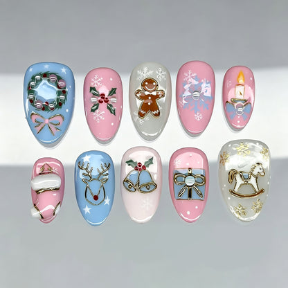 Festliches Themen-Press-On-Nagelkunst-Set Brehn