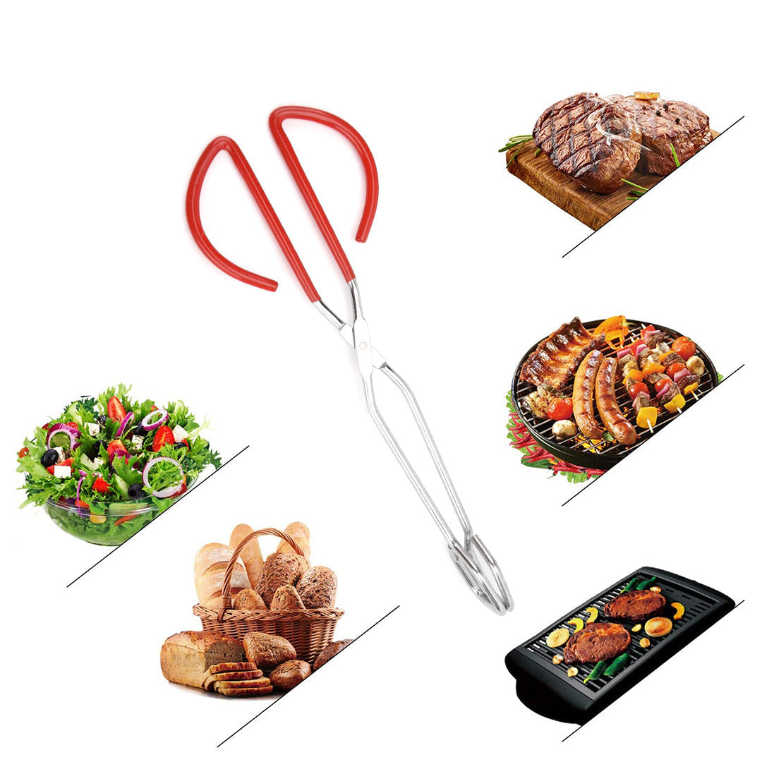 Extra Lange Grill- und Servierzange mit Rutschfestem Softgriff und Quadratischen Greifbacken Brehn