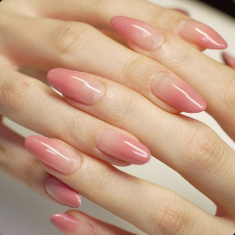 Premium Glänzende Ombre Stiletto Press-On Nagelspitzen Brehn