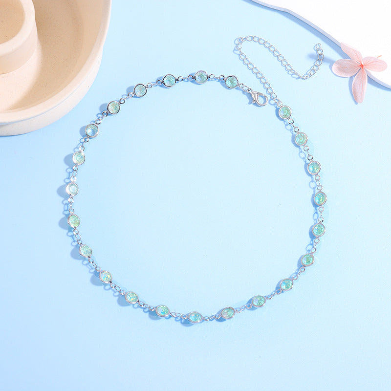 Funkelnde Kristall Choker Halskette Brehn