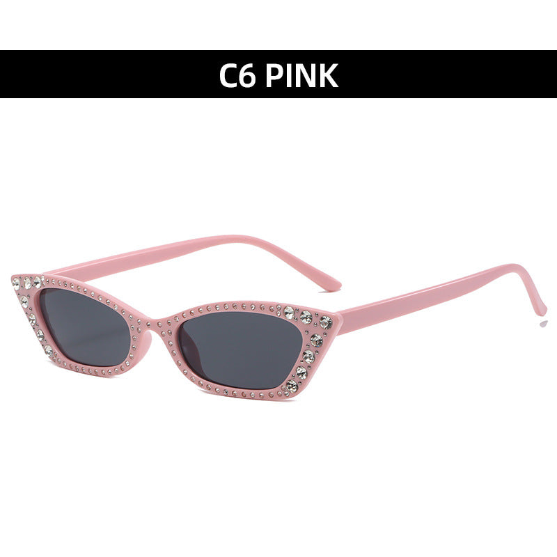 Cat-Eye Sonnenbrille mit Strassbesatz