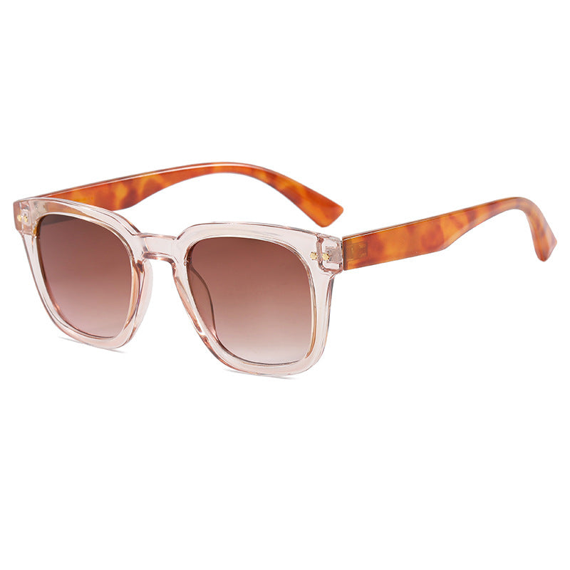 Damen Quadratische Sonnenbrille mit modernem transparentem Rahmen und UV-Schutz Brehn