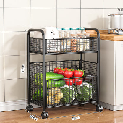 Rolling Kitchen Storage Cart mit Netzkorb Brehn