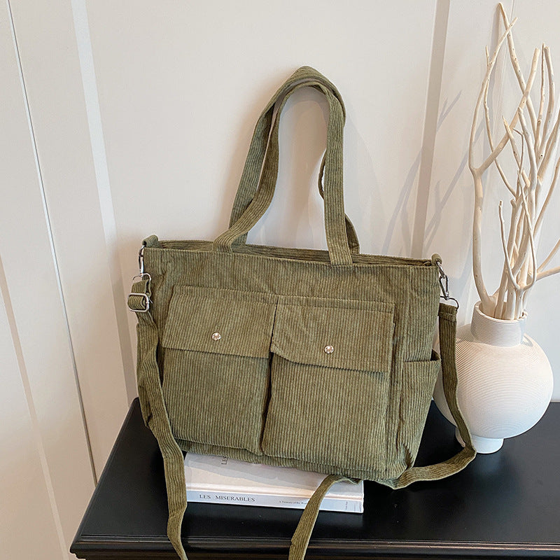 WoSpacious Corduroy Utility Tote Bag Brehn
