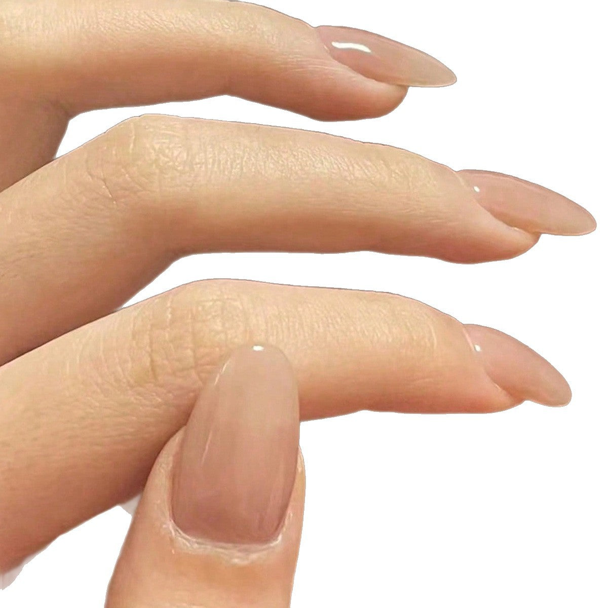 Natürliche glänzende mandelförmige Press-On-Nagelspitzen Brehn