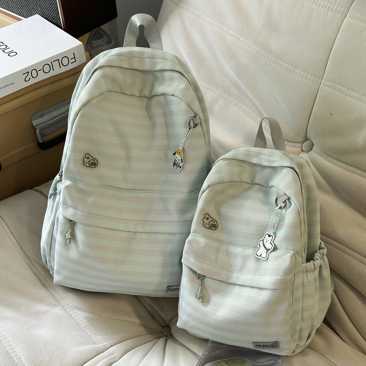 Verspielt Gestreifter Lässiger Rucksack