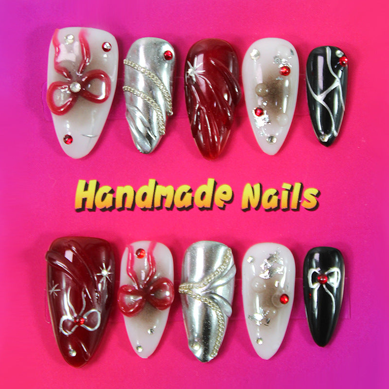 Kunstnagelset mit eleganten 3D-Verzierungen und kreativen Designs Brehn