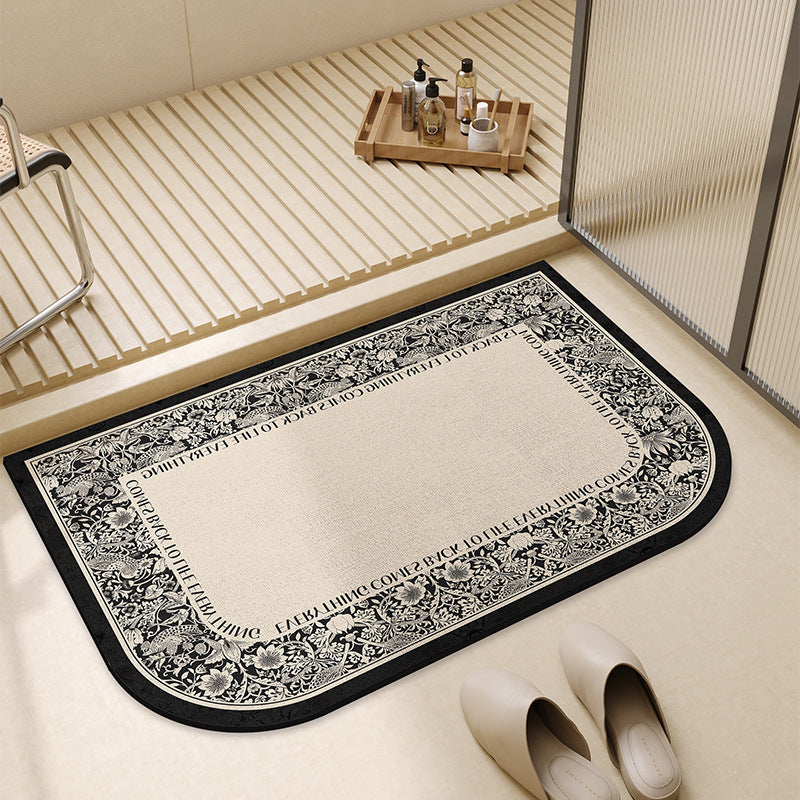Vintage-inspirierte floral bedruckte Badematte