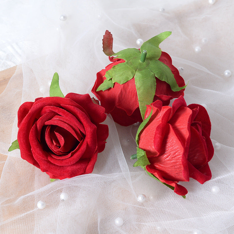 Dekorativer Samt Rose Pins Brosche