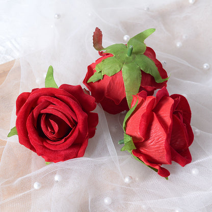 Dekorativer Samt Rose Pins Brosche