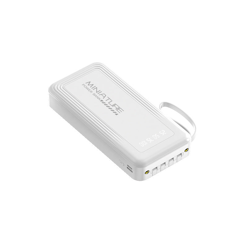 Kompakte Powerbank mit integrierten Kabeln und digitaler Ladeanzeige Brehn