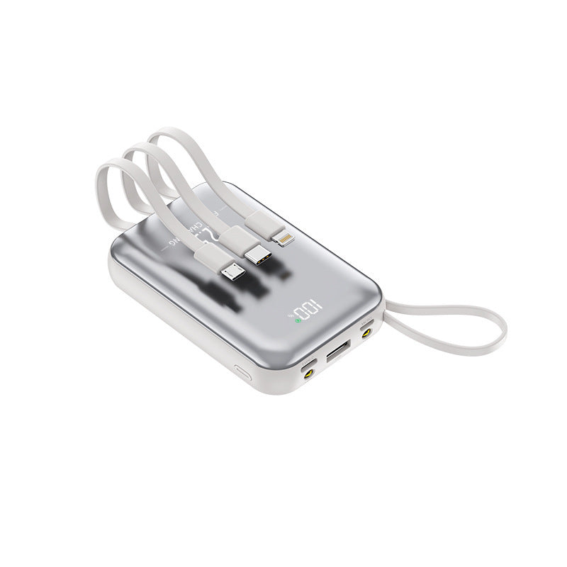 Tragbare Powerbank mit Integrierten Ladekabeln und Schnellladefunktion Brehn