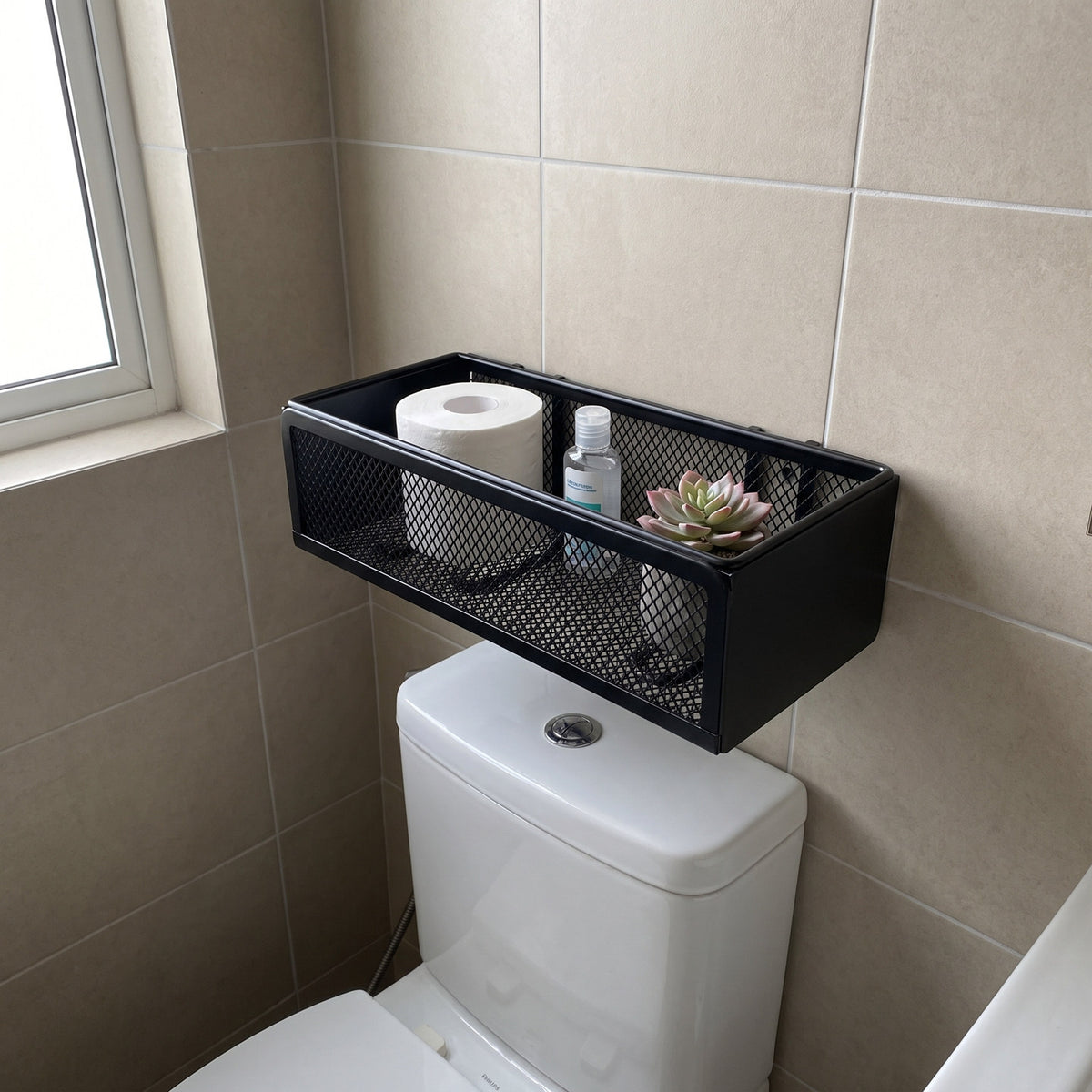 Über-Toiletten-Wassertank hängendes Netzablage-Regal Organizer
